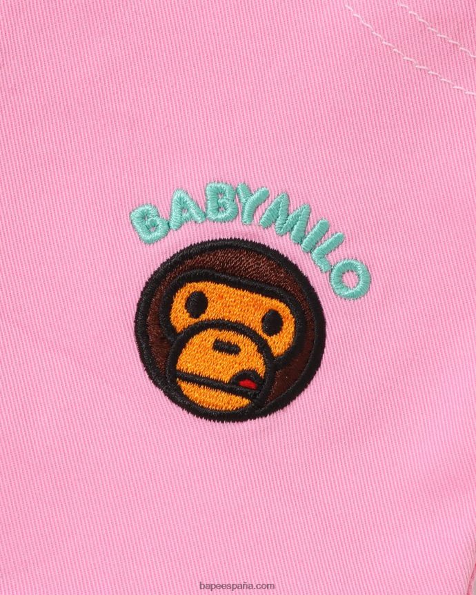 niños A Bathing Ape shorts baby milo con volantes de fresas 288PLL1417 rosa