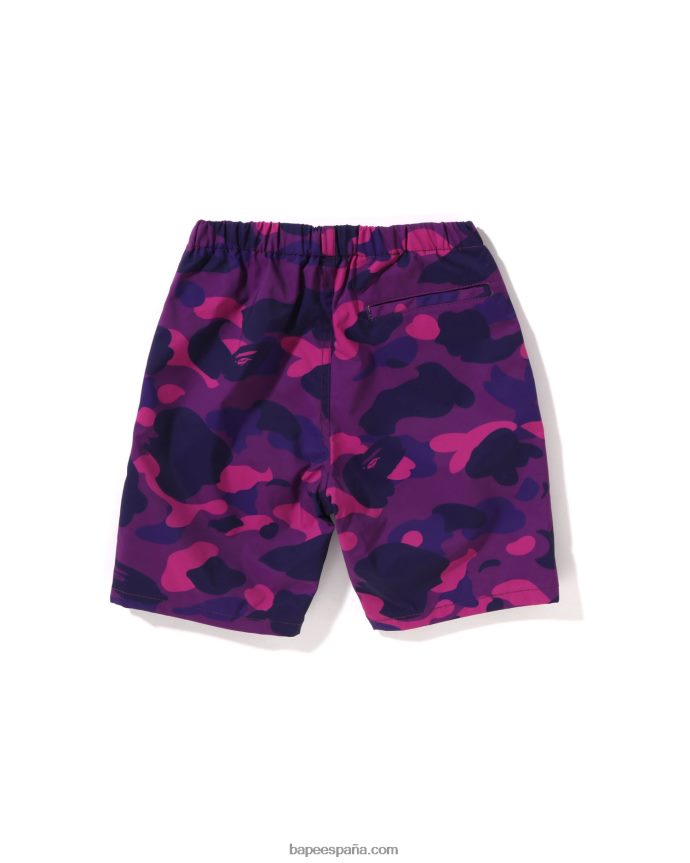 niños A Bathing Ape shorts con bolsillo de malla de camuflaje de color 288PLL1597 púrpura