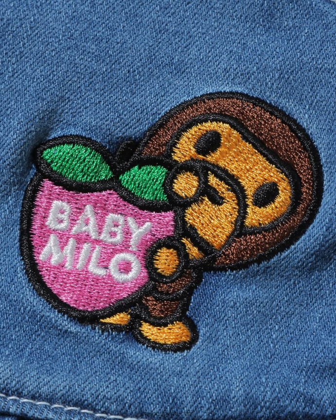 niños A Bathing Ape shorts con volantes y fresas 288PLL1722 mezclilla