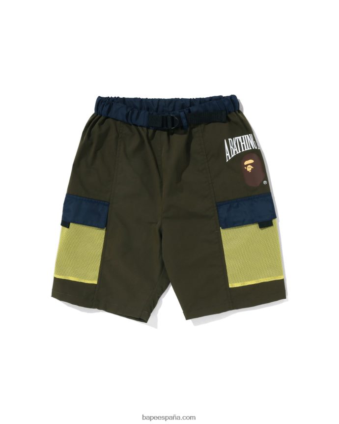 niños A Bathing Ape shorts de malla con bolsillo 288PLL1311 selva profunda