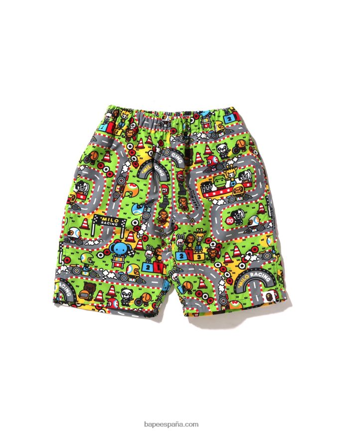 niños A Bathing Ape shorts de playa baby milo racing 288PLL1595 caso