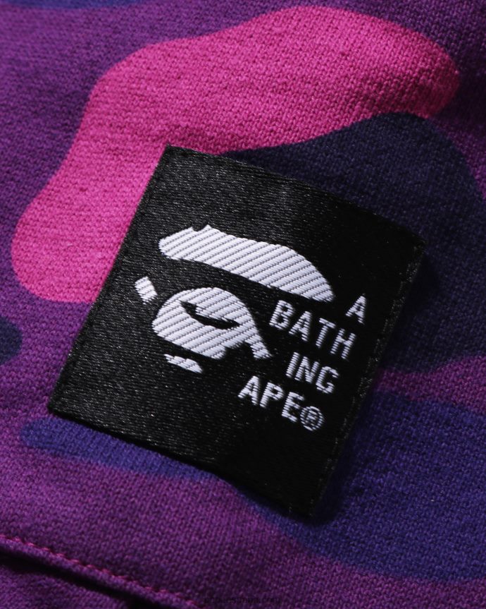 niños A Bathing Ape shorts sarouel extragrandes color camuflaje 288PLL1638 púrpura