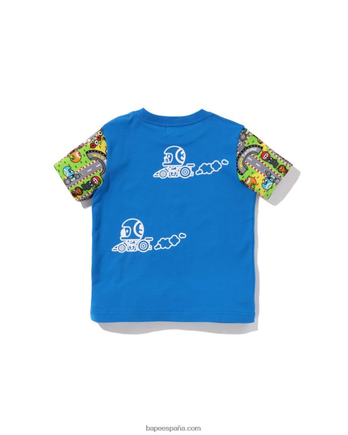 niños A Bathing Ape Camiseta Baby Milo Racing Friends 288PLL1621 azul