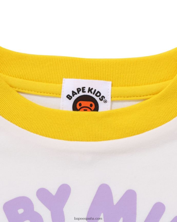 niños A Bathing Ape Camiseta Raglan Donuts Baby Milo 288PLL1465 blanco
