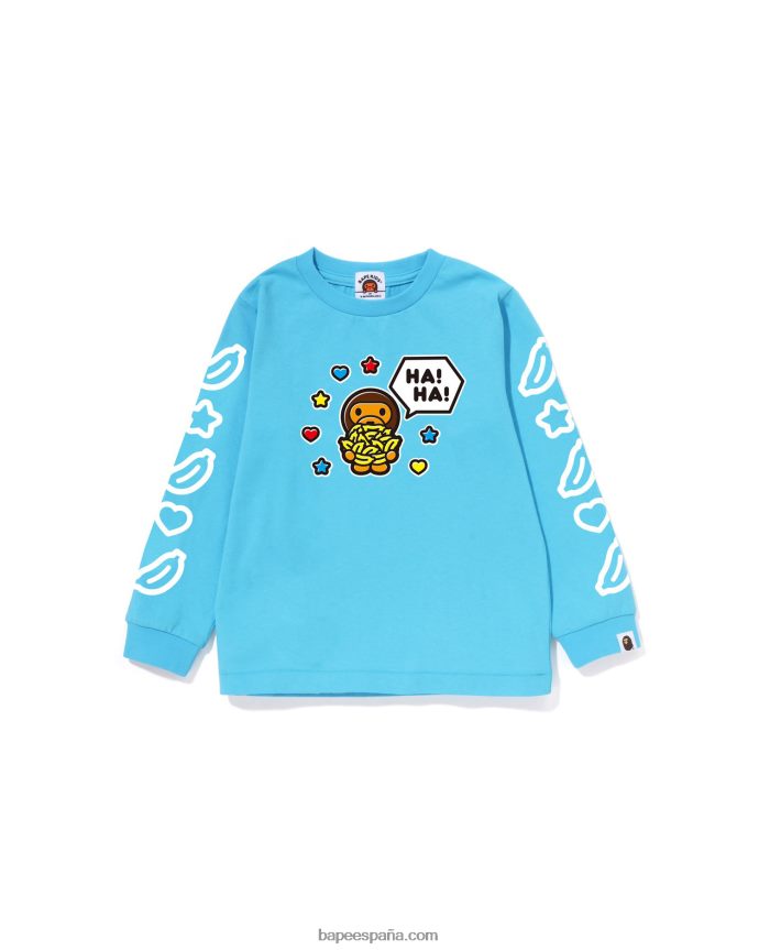niños A Bathing Ape Camiseta con globo de diálogo Baby Milo n.º 1 288PLL1477 azul