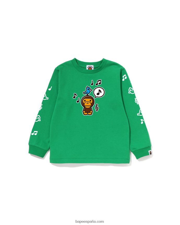 niños A Bathing Ape Camiseta con globo de diálogo Baby Milo n.º 2 288PLL1484 menta