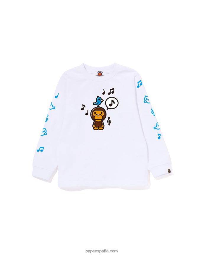 niños A Bathing Ape Camiseta con globo de diálogo Baby Milo n.º 2 288PLL1487 blanco
