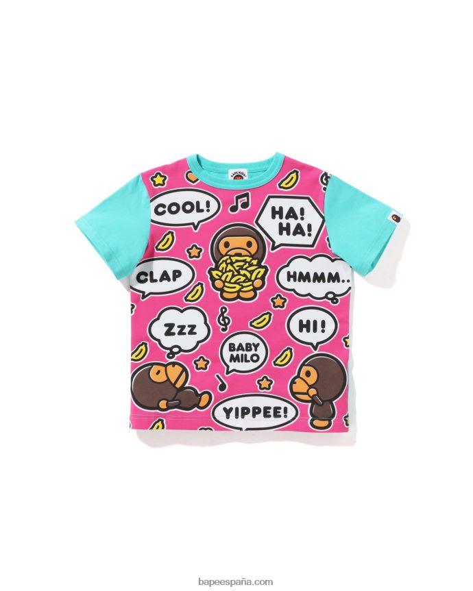 niños A Bathing Ape Camiseta con globo de diálogo de Big Baby Milo 288PLL1585 menta