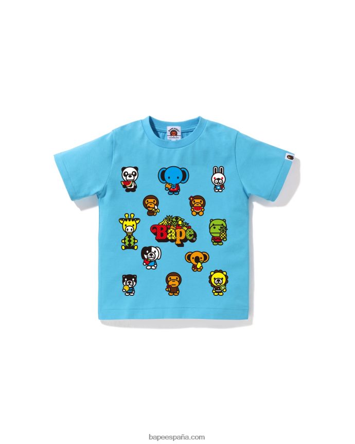 niños A Bathing Ape baby milo camiseta de frutas mixtas #1 288PLL1371 azul claro