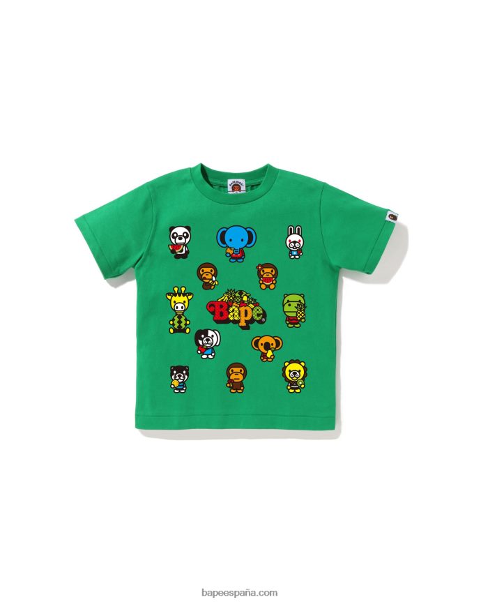 niños A Bathing Ape baby milo camiseta de frutas mixtas #1 288PLL1372 Esmeralda