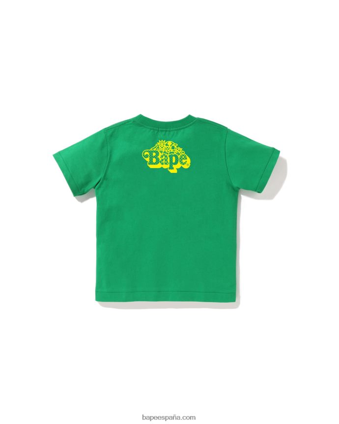 niños A Bathing Ape baby milo camiseta de frutas mixtas #1 288PLL1372 Esmeralda