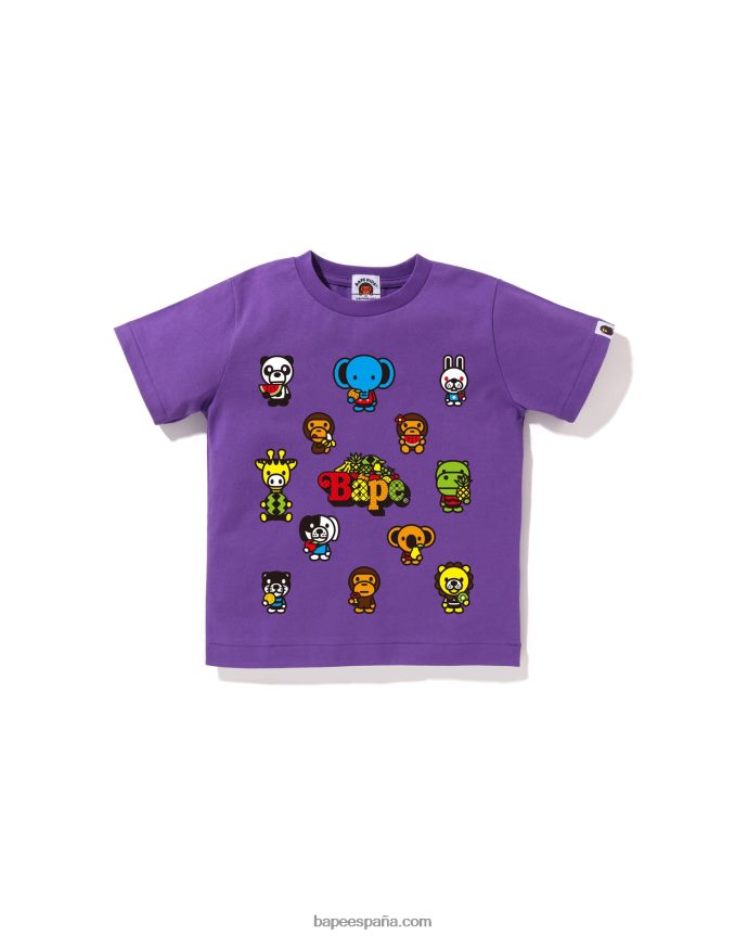 niños A Bathing Ape baby milo camiseta de frutas mixtas #1 288PLL1374 púrpura