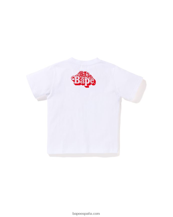 niños A Bathing Ape baby milo camiseta de frutas mixtas #1 288PLL1375 blanco