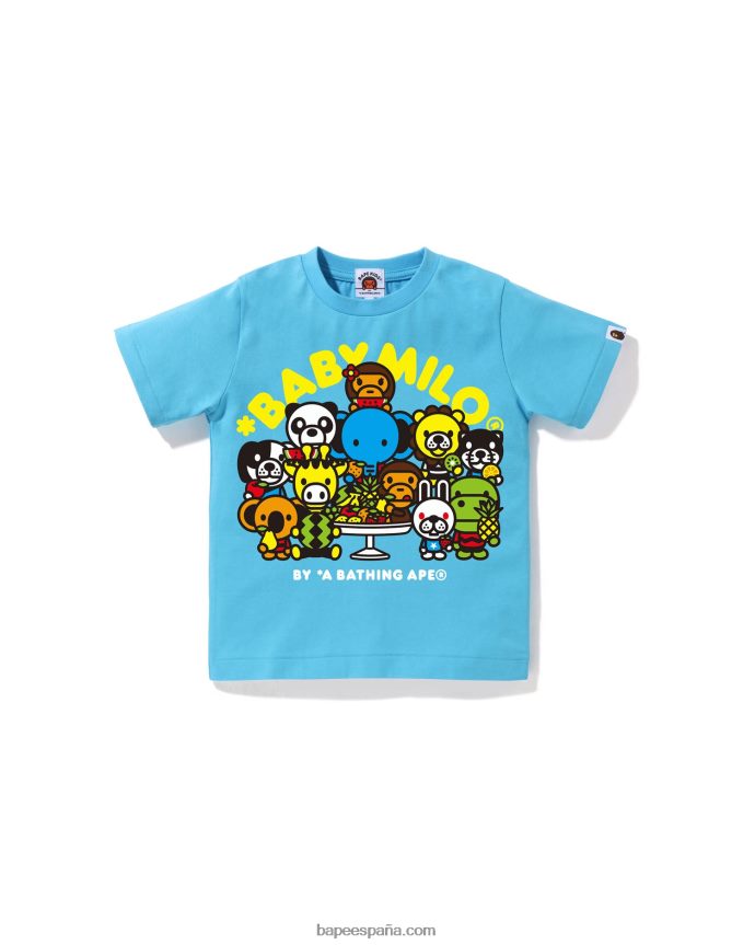 niños A Bathing Ape baby milo camiseta de frutas mixtas #2 288PLL1454 azul