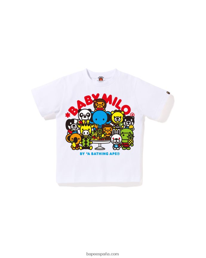 niños A Bathing Ape baby milo camiseta de frutas mixtas #2 288PLL1458 blanco