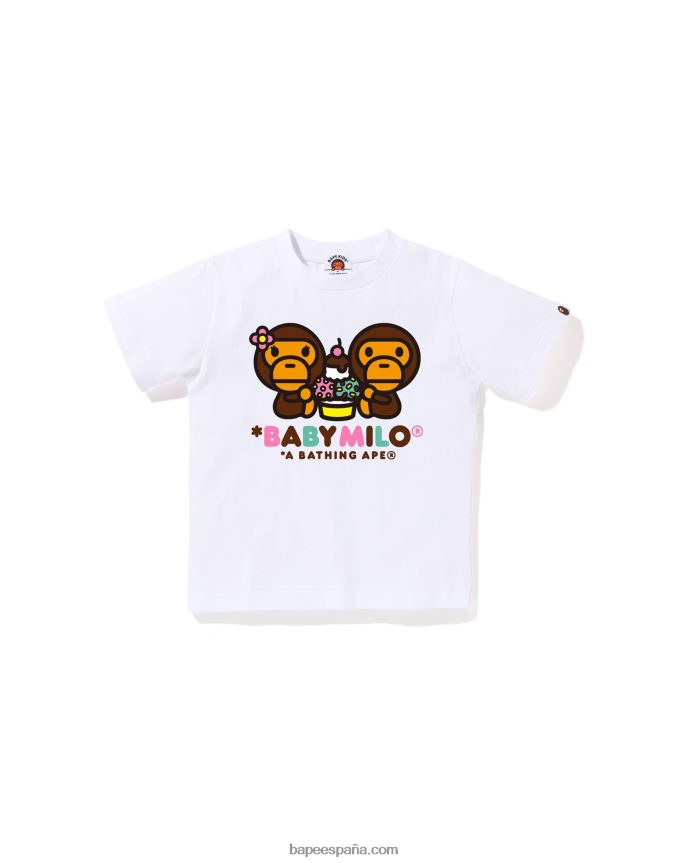 niños A Bathing Ape baby milo camiseta de frutas mixtas milo y lisa 288PLL1383 blanco