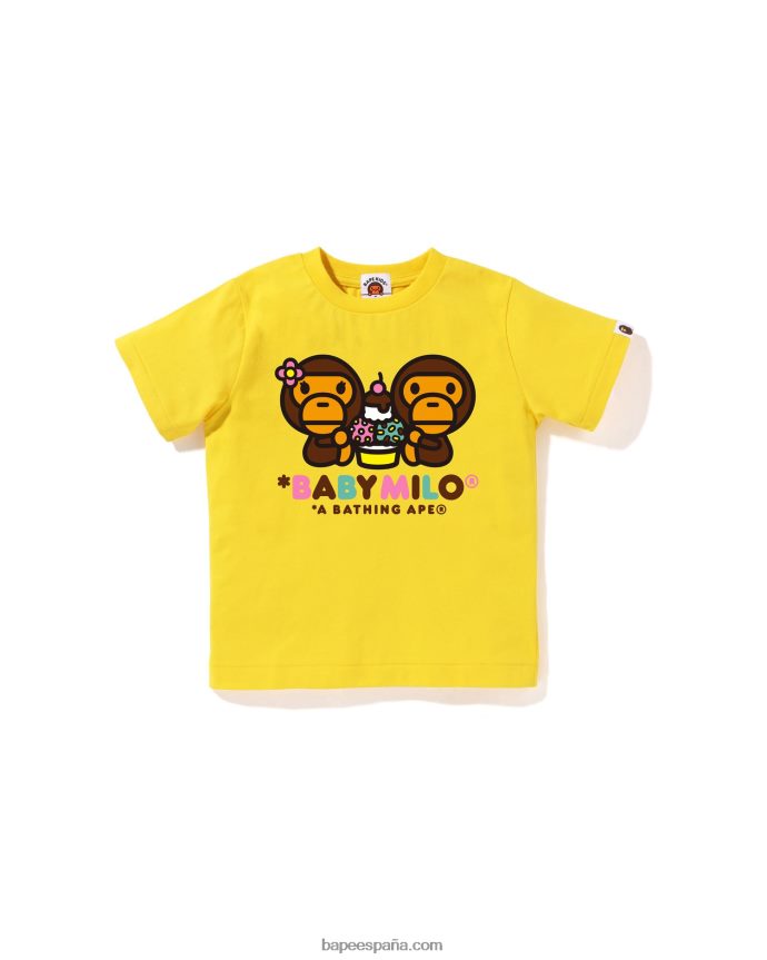 niños A Bathing Ape baby milo camiseta de frutas mixtas milo y lisa 288PLL1384 amarillo