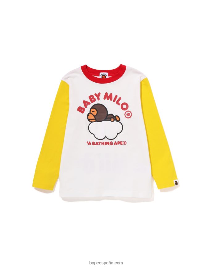 niños A Bathing Ape baby milo duerme en la camiseta de la nube 288PLL1509 blanco