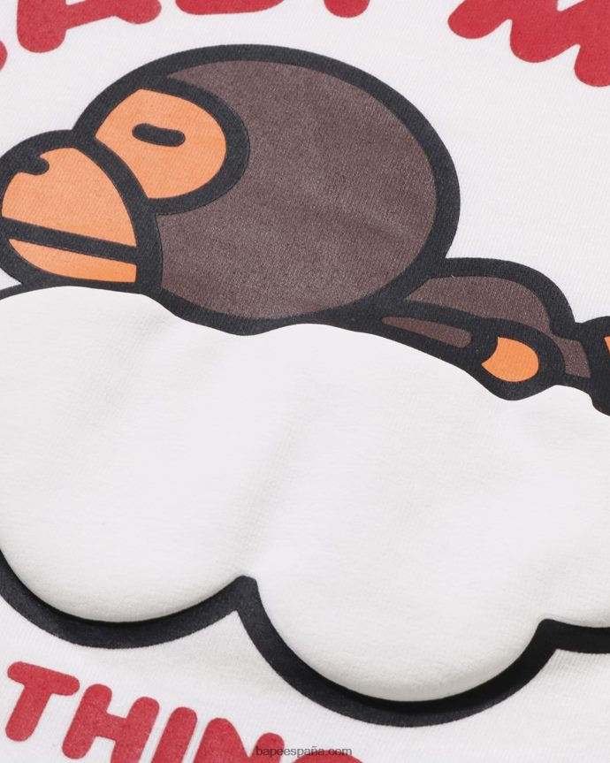 niños A Bathing Ape baby milo duerme en la camiseta de la nube 288PLL1509 blanco