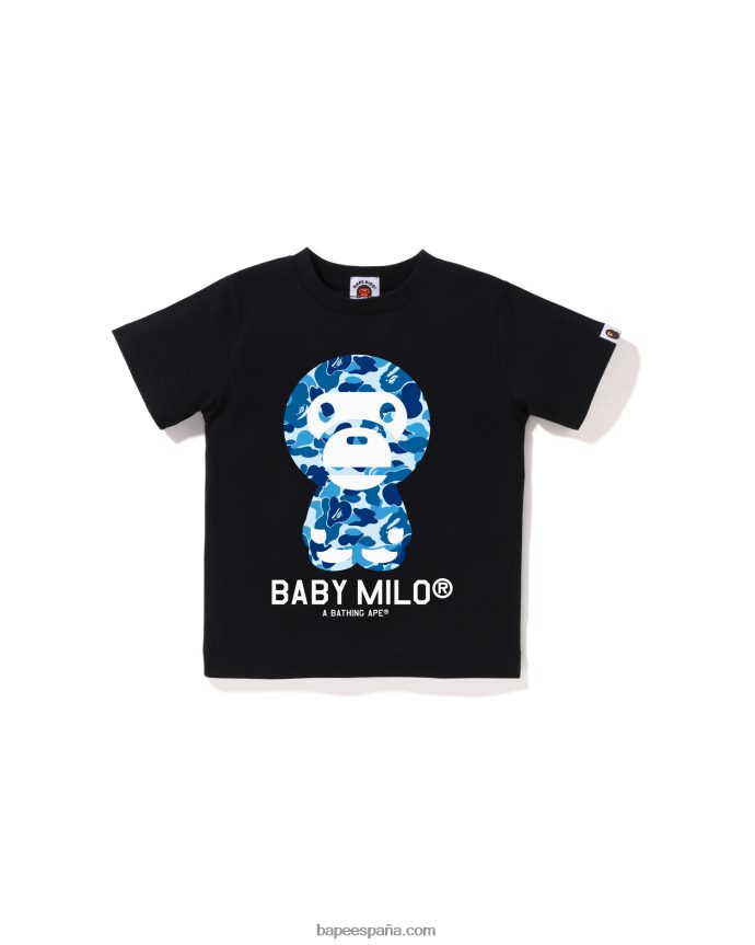 niños A Bathing Ape camiseta abc camuflaje bebé milo 288PLL1269 negro