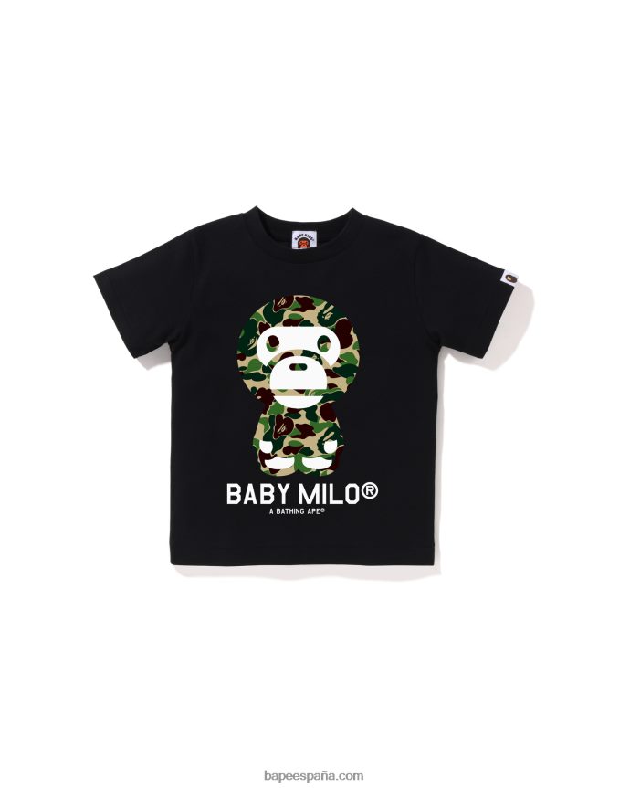 niños A Bathing Ape camiseta abc camuflaje bebé milo 288PLL1270 negro