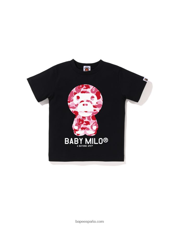 niños A Bathing Ape camiseta abc camuflaje bebé milo 288PLL1271 negro