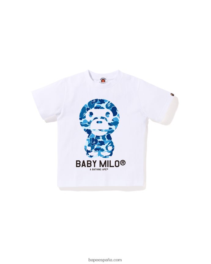 niños A Bathing Ape camiseta abc camuflaje bebé milo 288PLL1272 blanco