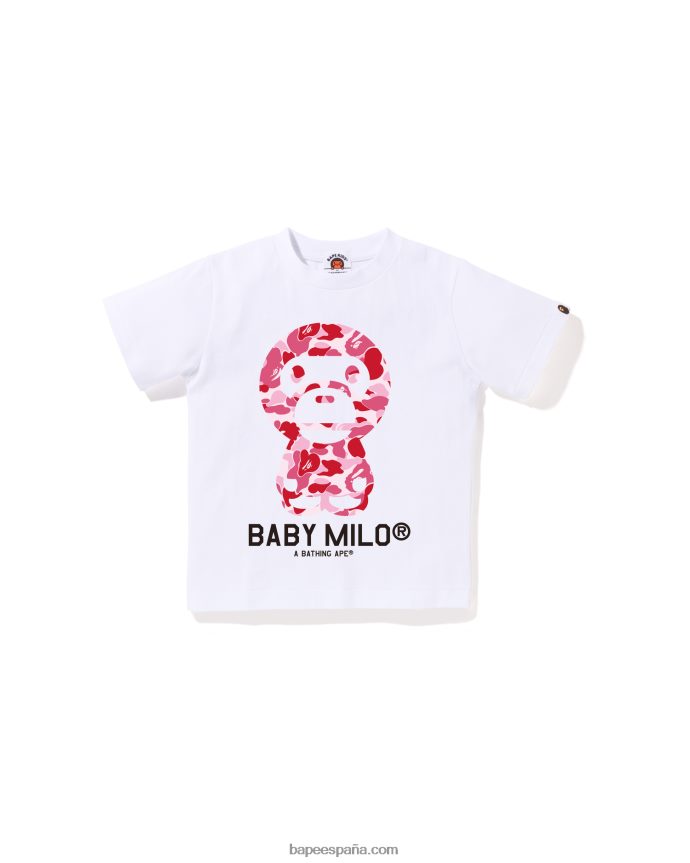 niños A Bathing Ape camiseta abc camuflaje bebé milo 288PLL1274 blanco
