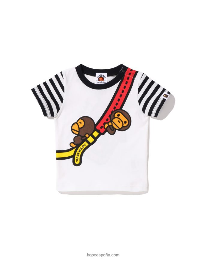 niños A Bathing Ape camiseta baby milo con estampado de un hombro 288PLL1607 negro