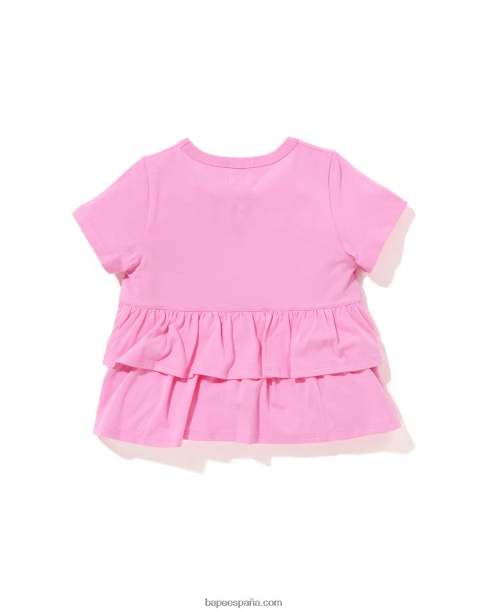niños A Bathing Ape camiseta baby milo con volante de fresa 288PLL1277 rosa