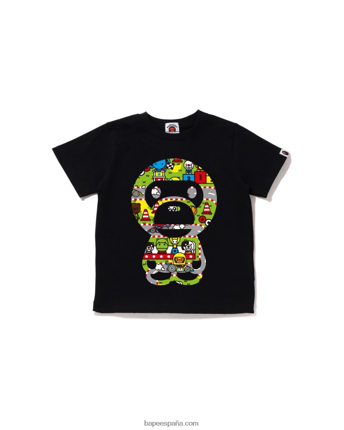 niños A Bathing Ape camiseta baby milo racing grande baby milo 288PLL1549 negro