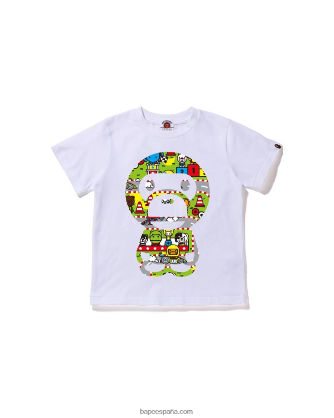 niños A Bathing Ape camiseta baby milo racing grande baby milo 288PLL1550 blanco