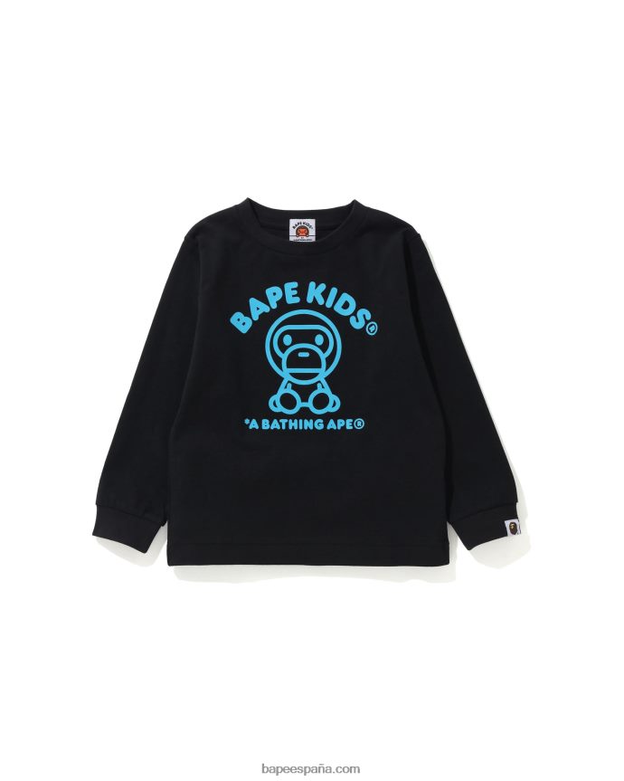 niños A Bathing Ape camiseta bebé milo alfombra 288PLL1735 negro