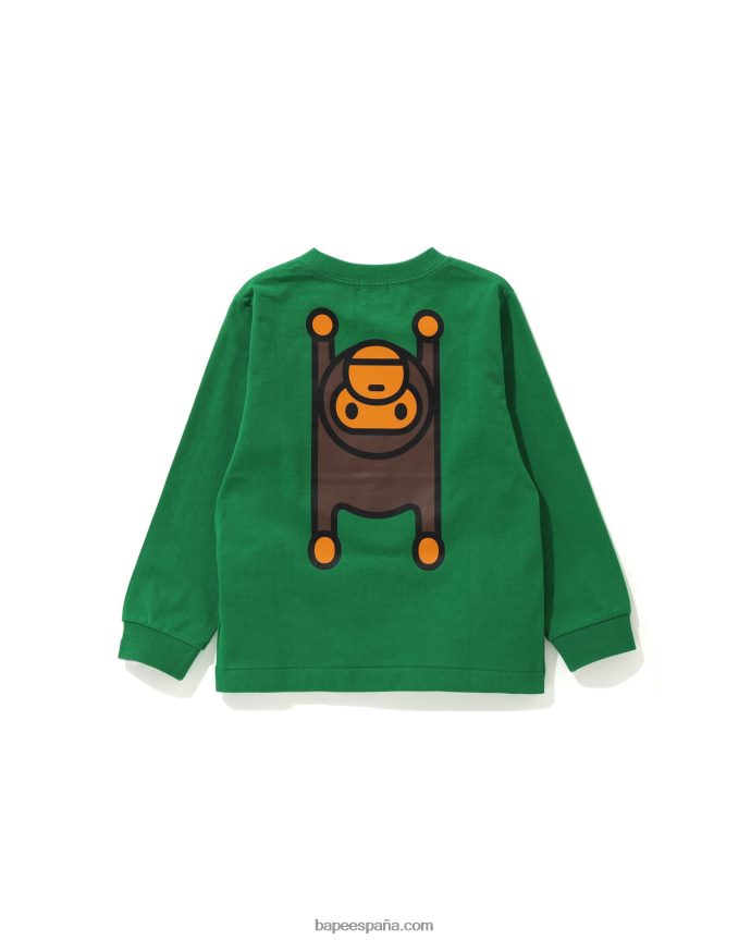 niños A Bathing Ape camiseta bebé milo alfombra 288PLL1737 verde pavo real