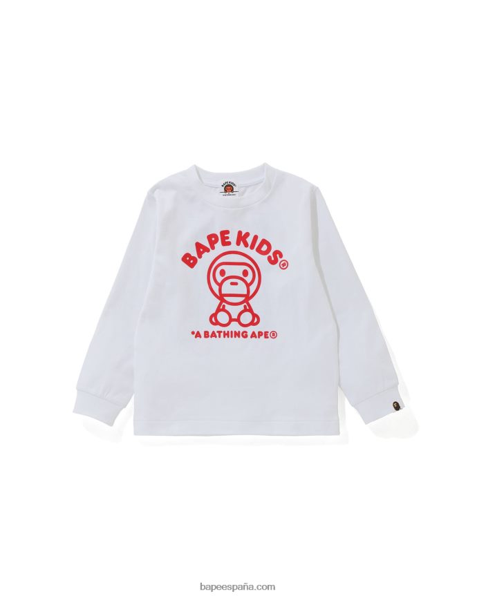 niños A Bathing Ape camiseta bebé milo alfombra 288PLL1739 blanco
