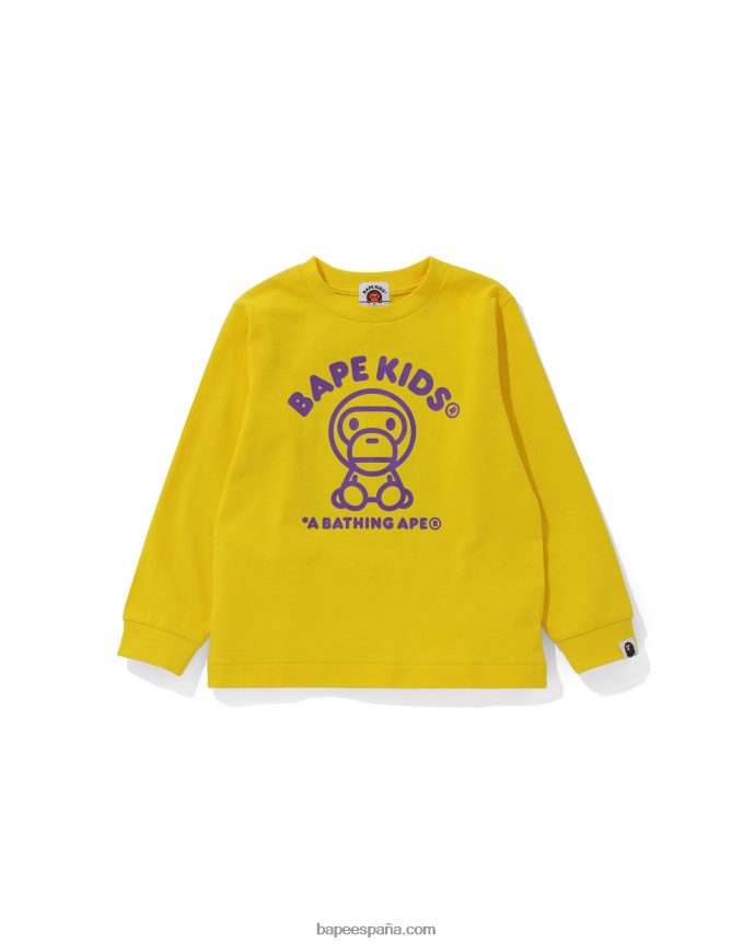 niños A Bathing Ape camiseta bebé milo alfombra 288PLL1740 amarillo