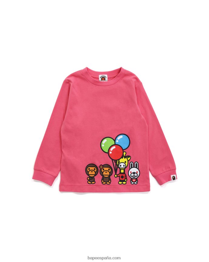 niños A Bathing Ape camiseta bebé milo y amigos 288PLL1775 rosa