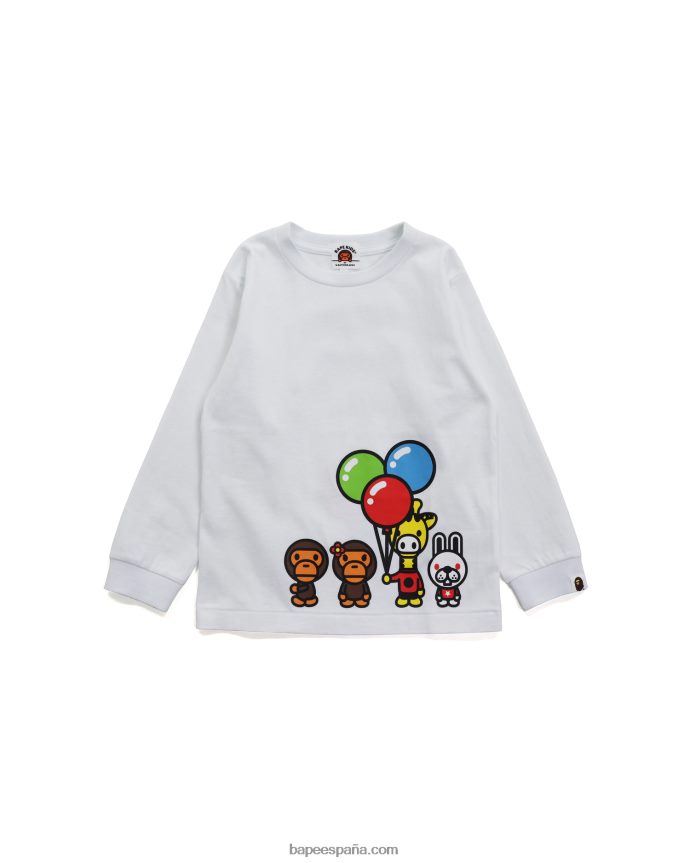 niños A Bathing Ape camiseta bebé milo y amigos 288PLL1776 blanco