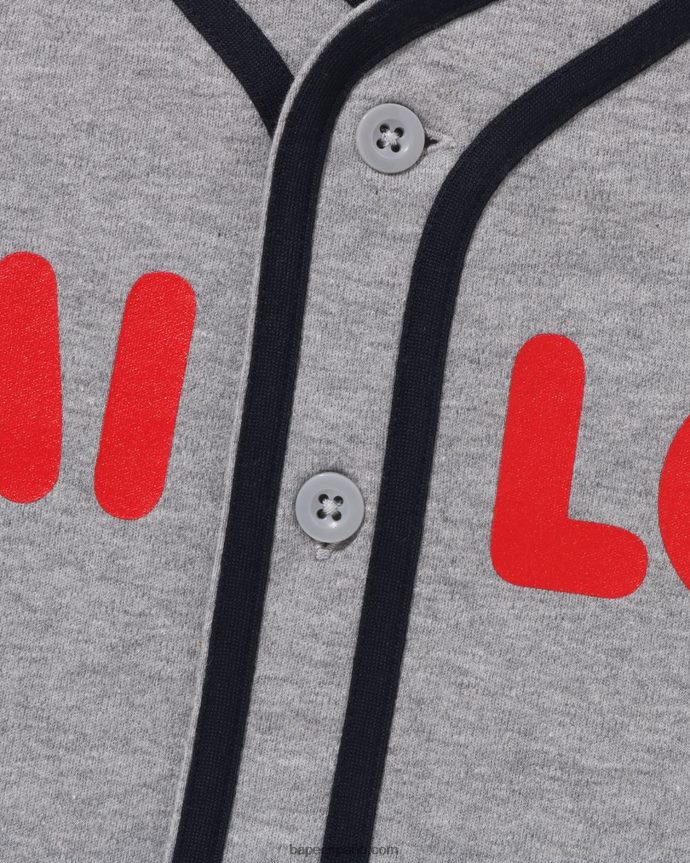 niños A Bathing Ape camiseta beisbol bebe milo 288PLL1346 gris oscuro