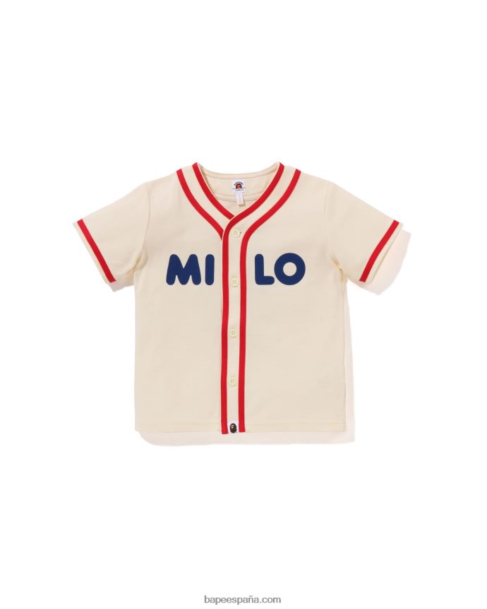 niños A Bathing Ape camiseta beisbol bebe milo 288PLL1347 blanco