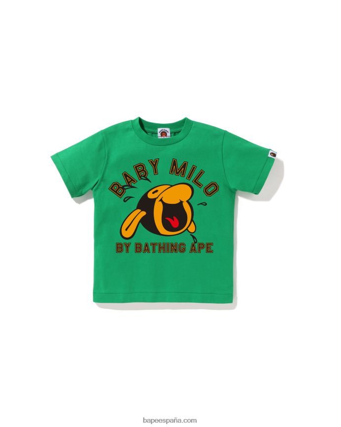 niños A Bathing Ape camiseta clásica bebé milo 288PLL1349 ejercito verde