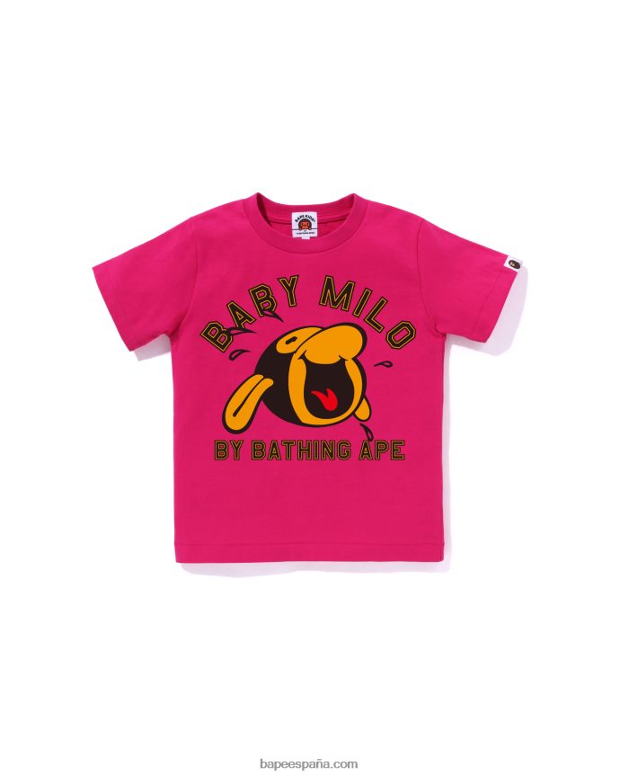 niños A Bathing Ape camiseta clásica bebé milo 288PLL1350 rosa