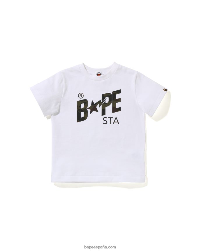 niños A Bathing Ape camiseta con el logo de camuflaje Reflect 1st 288PLL1664 blanco