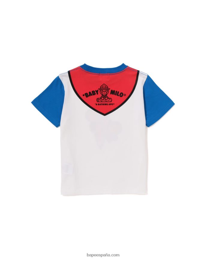niños A Bathing Ape camiseta con estampado de jefe de boy scout de baby milo 288PLL1378 azul