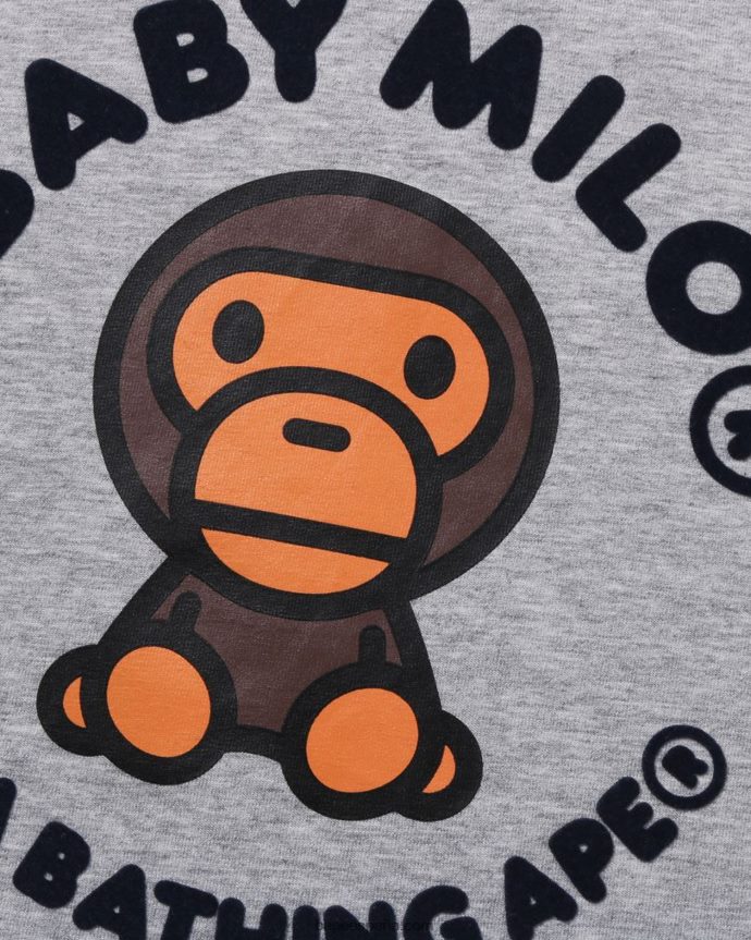 niños A Bathing Ape camiseta con estampado nórdico baby milo 288PLL1474 gris