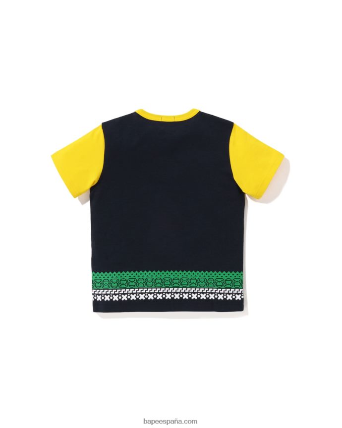 niños A Bathing Ape camiseta con estampado nórdico baby milo 288PLL1475 Azul marino