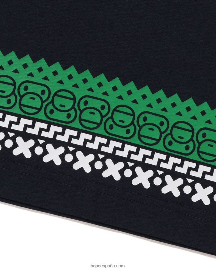 niños A Bathing Ape camiseta con estampado nórdico baby milo 288PLL1475 Azul marino