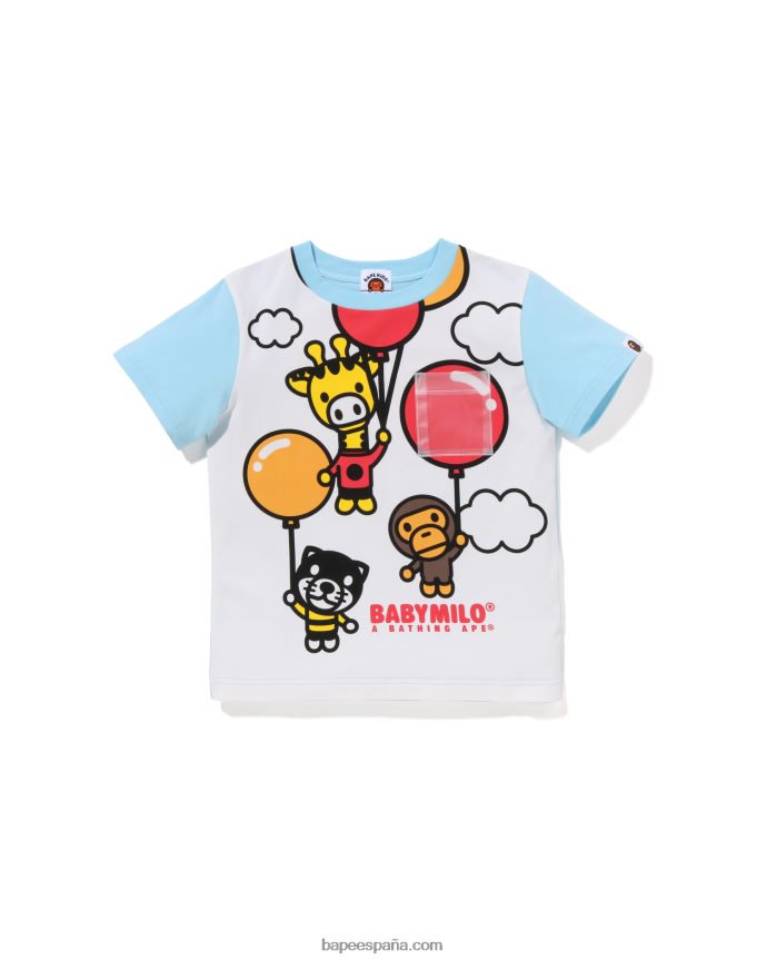 niños A Bathing Ape camiseta con globos de baby milo friends 288PLL1300 azul claro