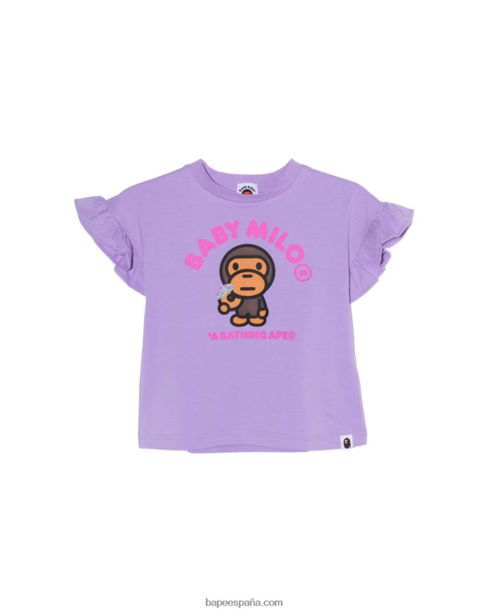 niños A Bathing Ape camiseta con volante de donuts baby milo 288PLL1577 lila