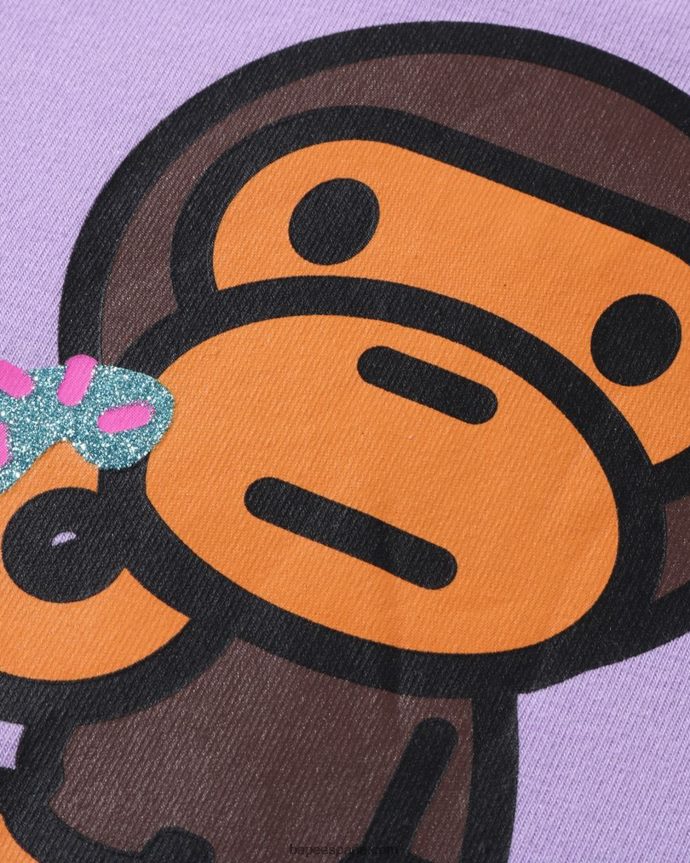 niños A Bathing Ape camiseta con volante de donuts baby milo 288PLL1577 lila